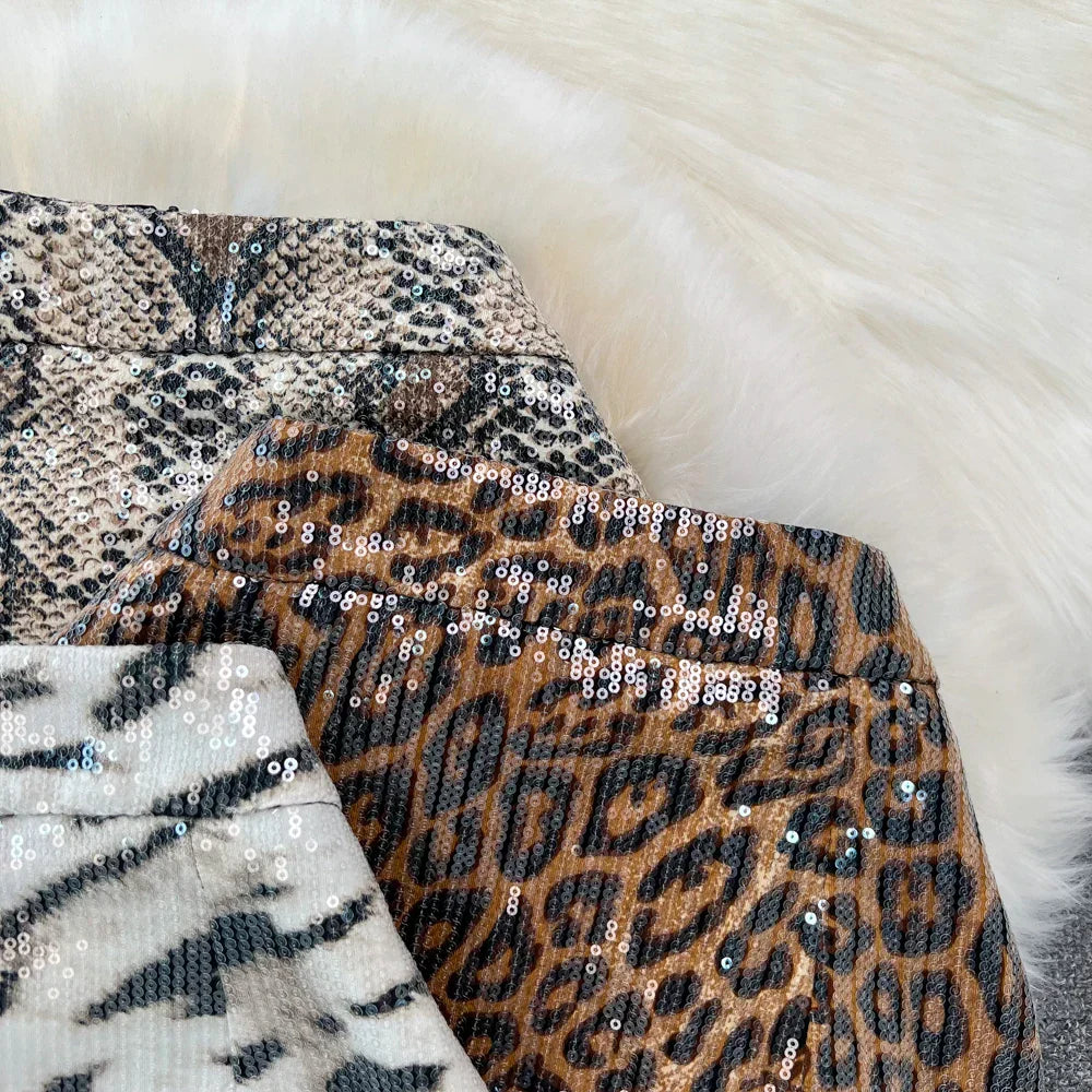 Levoire | Jupe En Simili Cuir Imprimé Léopard Pour Un Look Sauvage Et Moderne