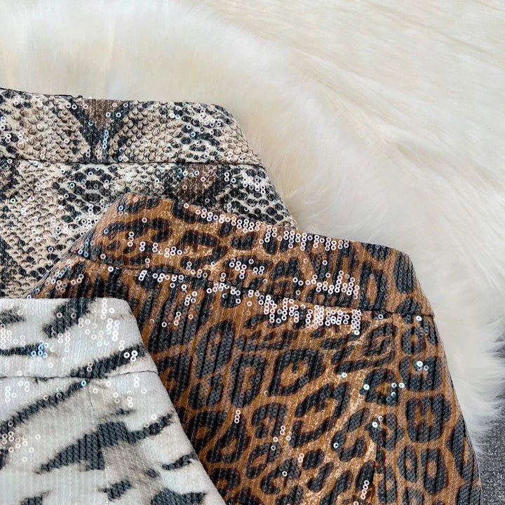 Levoire | Jupe En Simili Cuir Imprimé Léopard Pour Un Look Sauvage Et Moderne