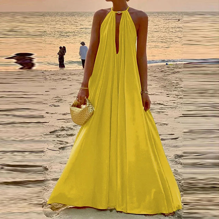 Levoire | Élégante Robe Maxi Boho Dos Nu À Décolleté En V