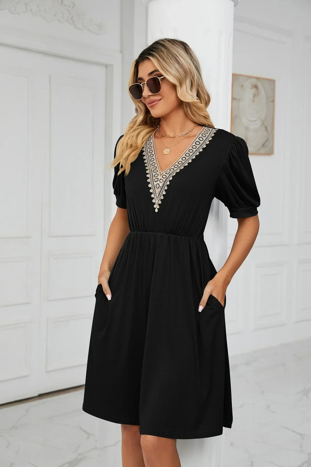 Levoire | Robe En Patchwork Simple Avec Des Pointes Pour Le Printemps/Été