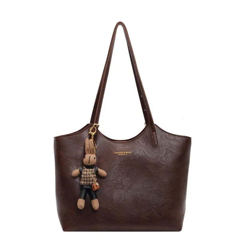 Levoire | Sac En Cuir Avec Charme Amovible Marron Foncé