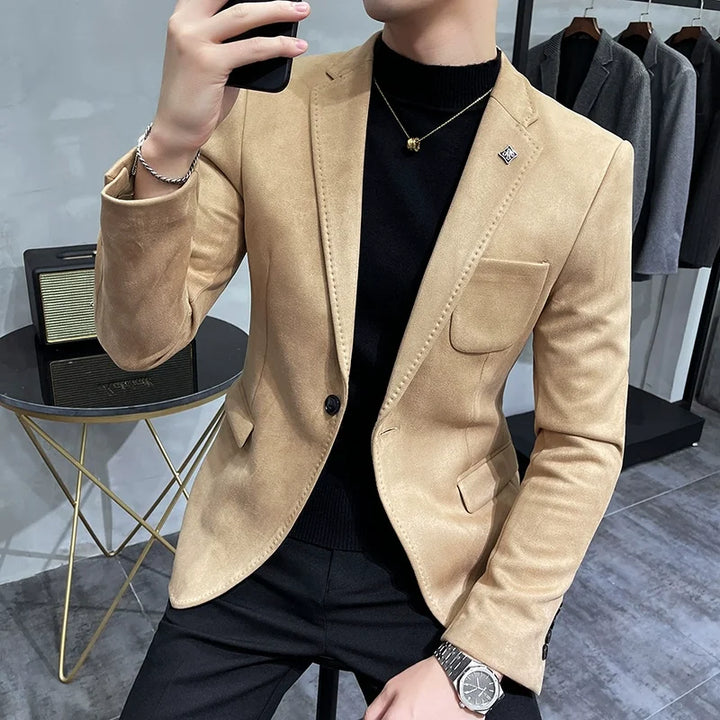Levoire | Slim Fit Affaires & Temps Libre Veste Pour Hommes Khaki