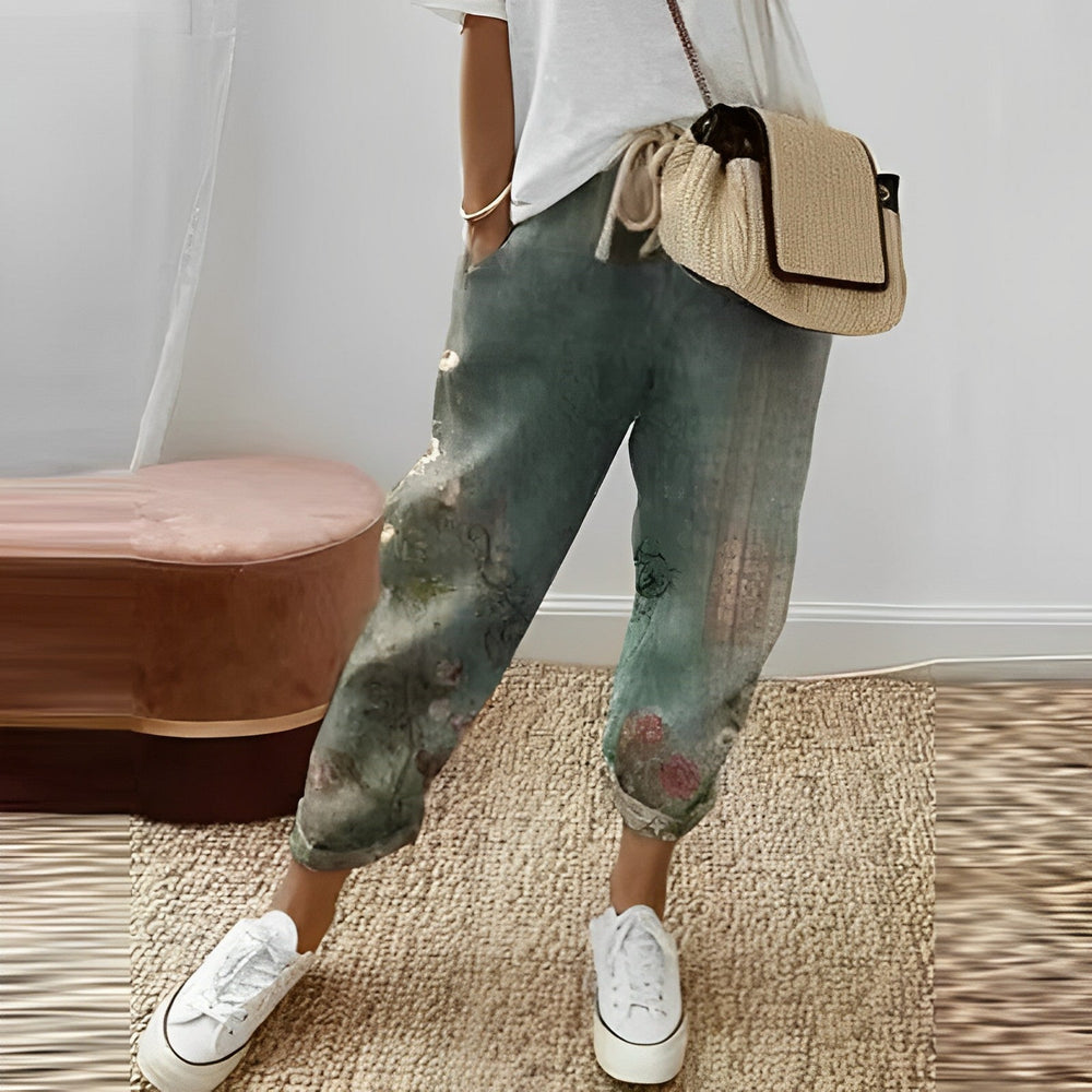 Levoire | Pantalons Boho Élégants Vert