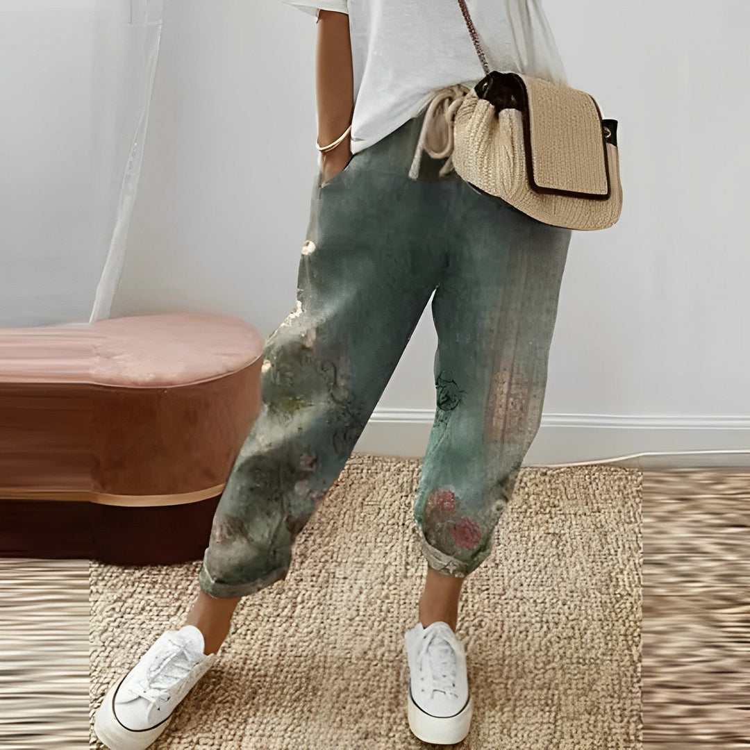 Levoire | Pantalons Boho Élégants Vert