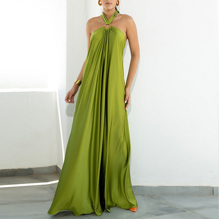 Levoire | Dos Nu | Robes Maxi Lâches À Tube Halter Vert clair