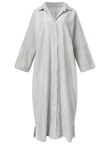 Levoire | Robe En Lin À Rayures Avec Une Coupe Décontractée
