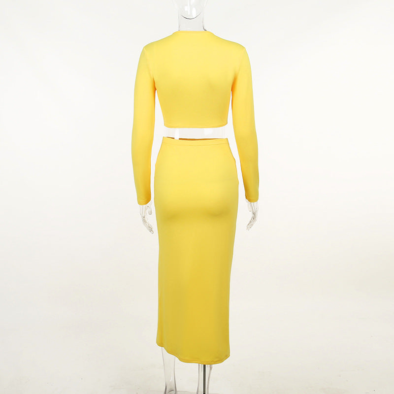 Levoire | Midi Dress With Long Sleeves And V Neck