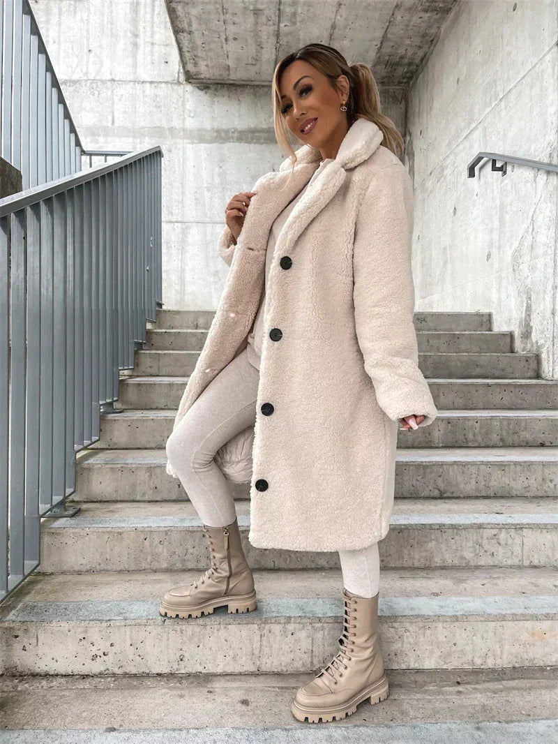 Levoire - Manteau long en peau de mouton Abricot