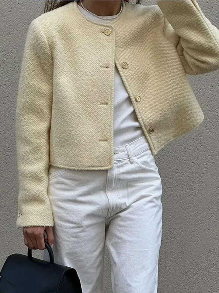 Levoire | Blouson Cropped À Un Rang Abricot