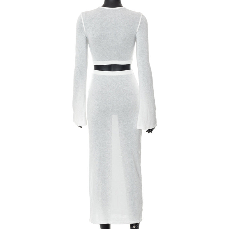 Levoire | Ensemble Jupe Cropped Et Maxi À Manches Longues