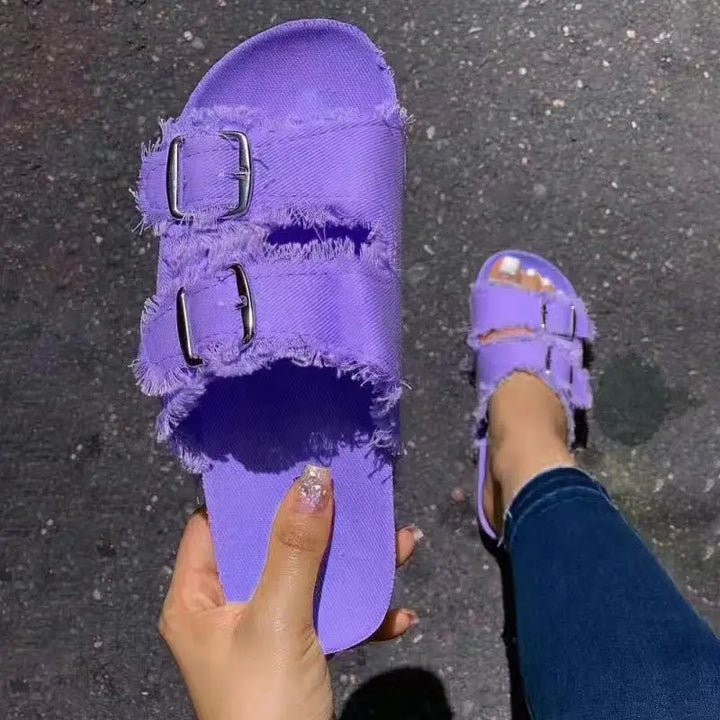 Levoire | Sandales Style Denim Lilas