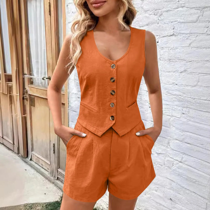 Levoire | Ensemble D'Été Élégant Deux Pièces Orange