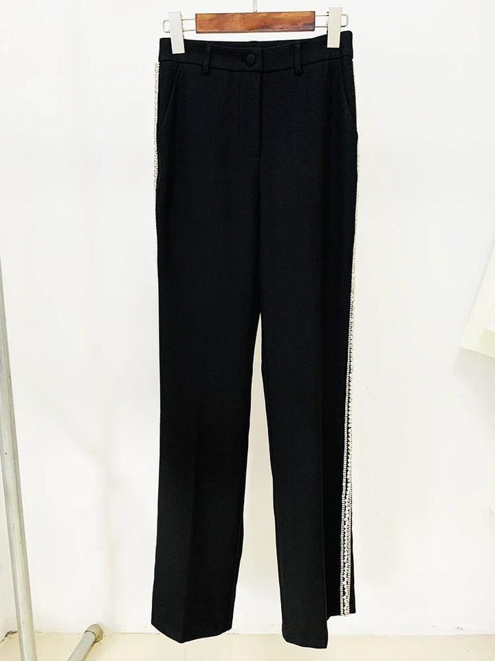 Levoire | Veste Designer Blazer Brodé De Cristaux Diamonds Pantalon Droit