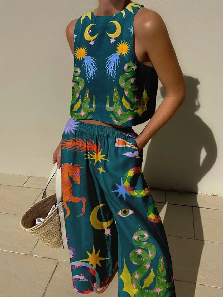 Levoire | Ensemble Coloré En Coton Pour Femmes Vert