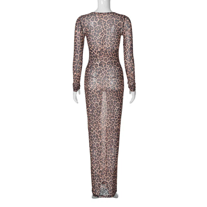 Levoire | Robe De Fête En Mesh Léopard