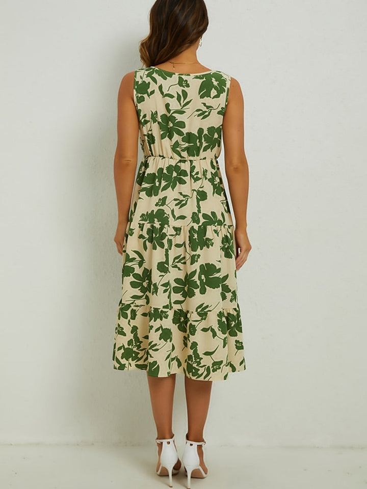 Levoire | Robe Midi À Fleurs Coupe Elegante Femmes