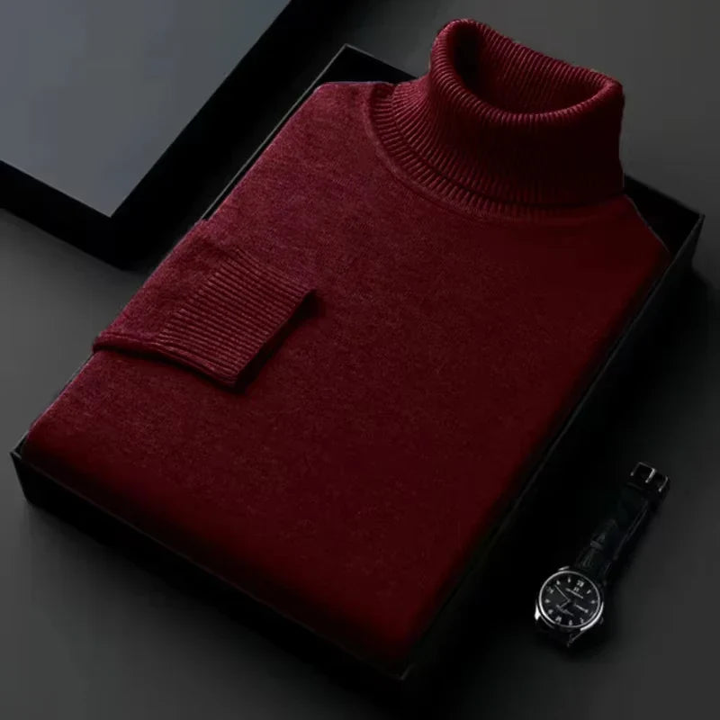 Levoire | Col Roulé Pour Hommes Rouge bordeaux