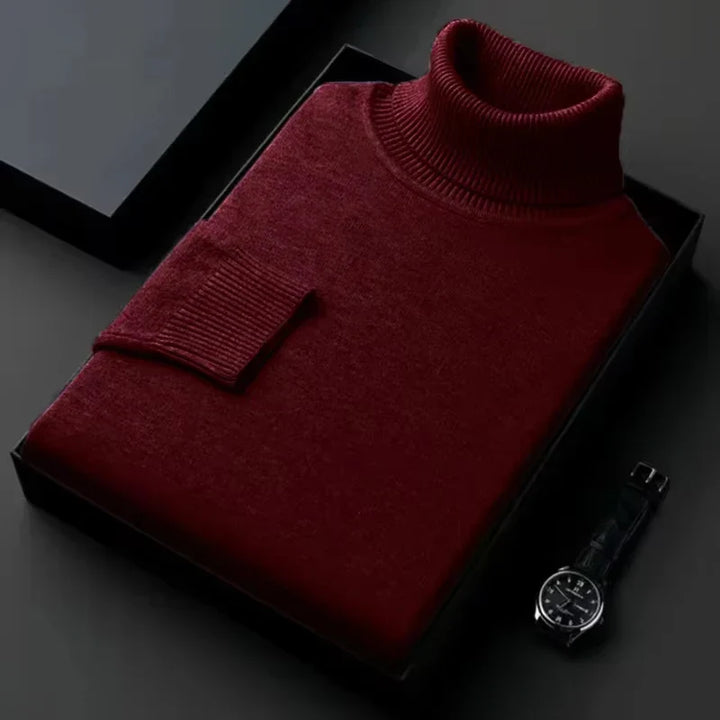 Levoire | Col Roulé Pour Hommes Rouge bordeaux