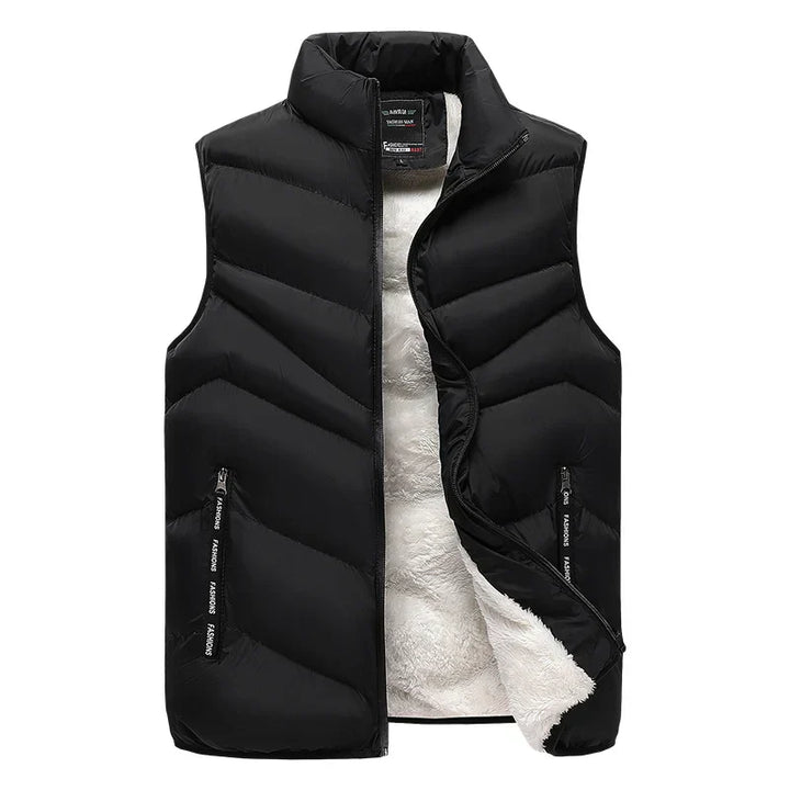 Levoire | Veste Matelassée Décontractée Avec Doublure En Fleece Ultra Fine Pour Hommes Noir