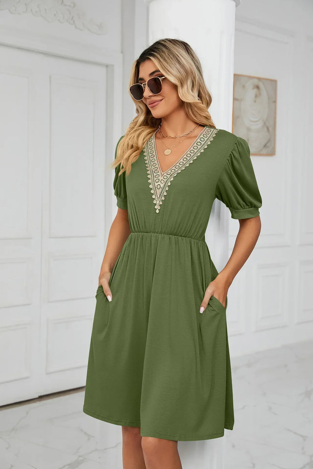 Levoire | Robe En Patchwork Simple Avec Des Pointes Pour Le Printemps/Été
