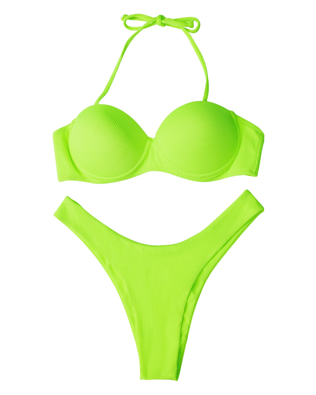 Levoire | Deux Pièces Maillot De Bain Avec Des Jambes Hautes Vert