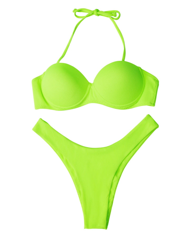 Levoire | Deux Pièces Maillot De Bain Avec Des Jambes Hautes Vert