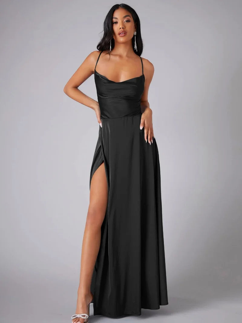 Levoire | Robe Maxigâteau Élégante Satin Noir