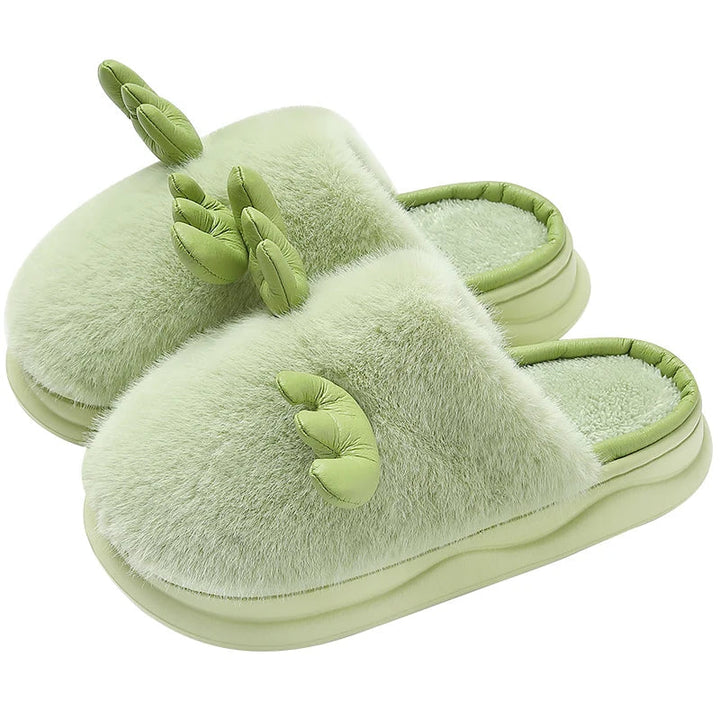 Levoire | Pantoufles En Cuir Confortables Renne Vert