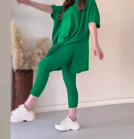 Levoire | Ensemble Deux Pièces En Tissu Doux Pour Femmes Vert
