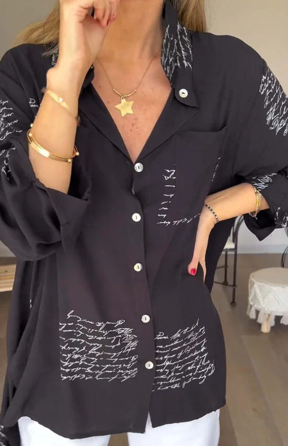 Levoire | Chemise Tendance Avec Détail Fente Noir
