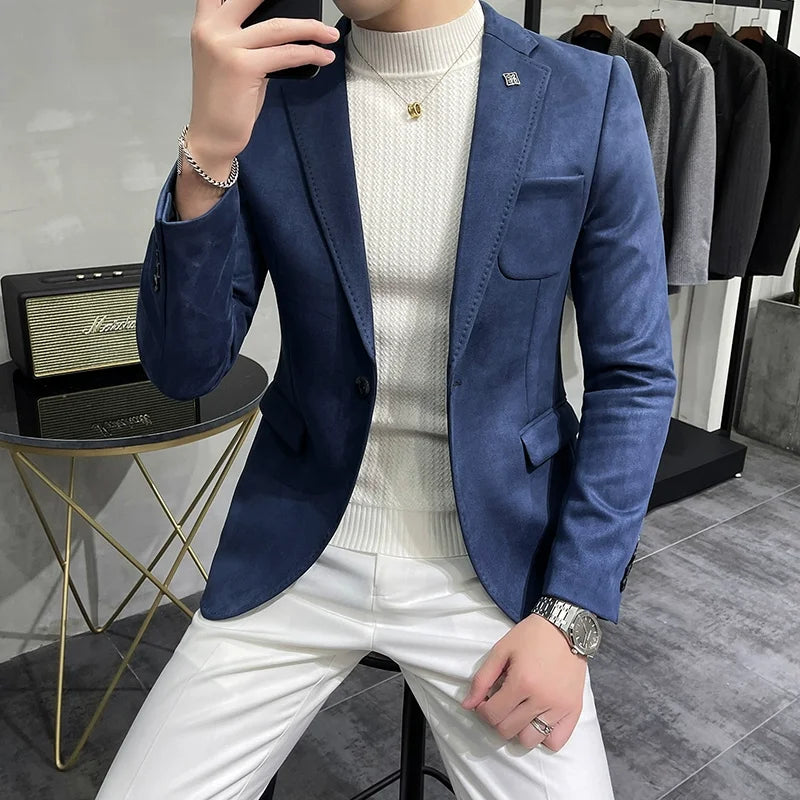 Levoire | Slim Fit Affaires & Temps Libre Veste Pour Hommes Bleu