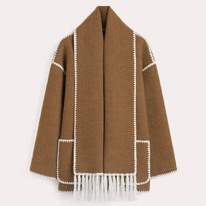 Levoire | Veste Femme Avec Écharpe Braun
