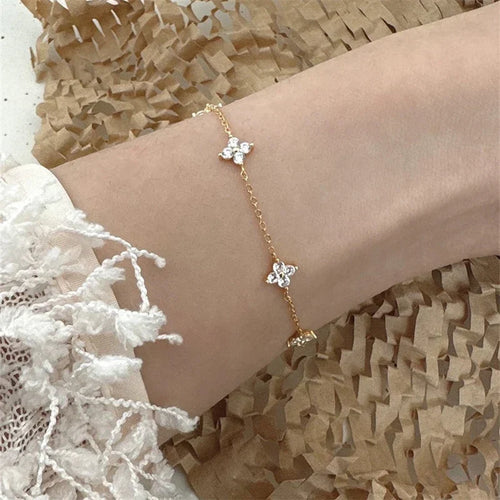 Levoire | Bracelet En Acier Inoxydable Avec Fleur En Cristal