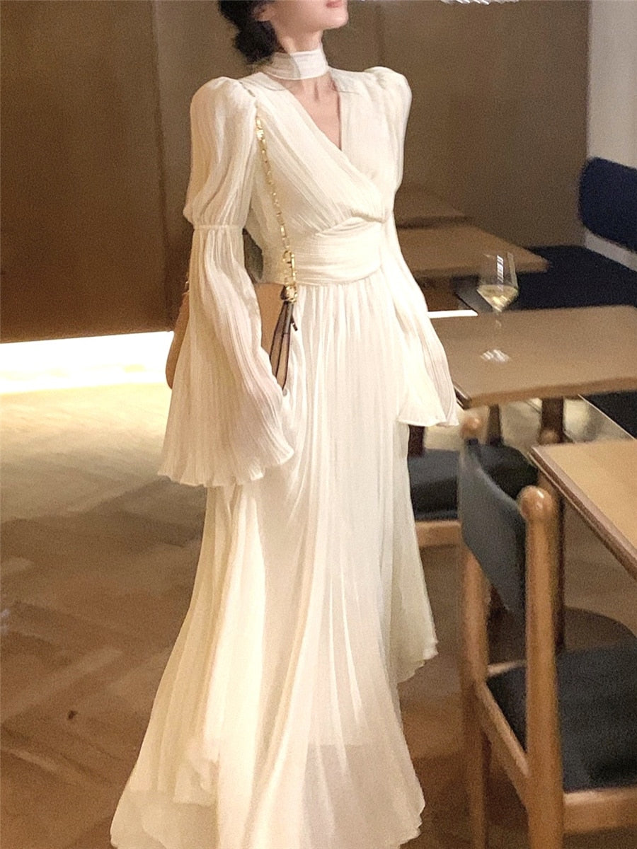Levoire | Robe Maxi Plissée Vintage Sans Manches