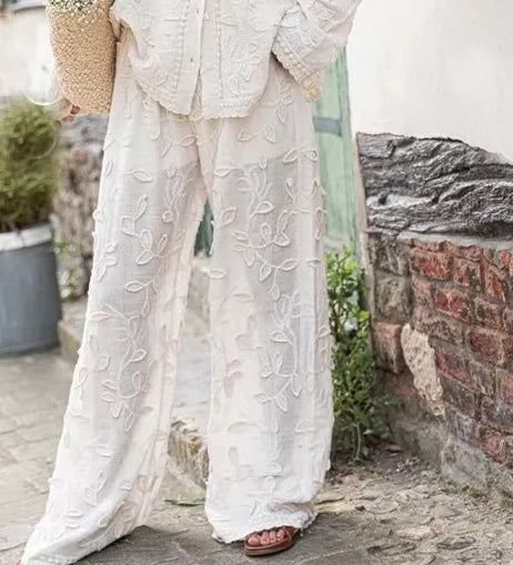 Levoire | Blouse Brodée Et Pantalon À Manches Longues
