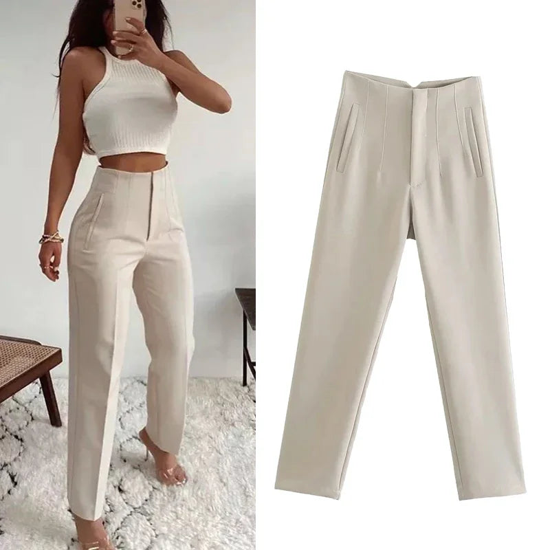 Levoire | Pantalons Formels Taille Haute Avec Une Coupe Slim Et Élégante