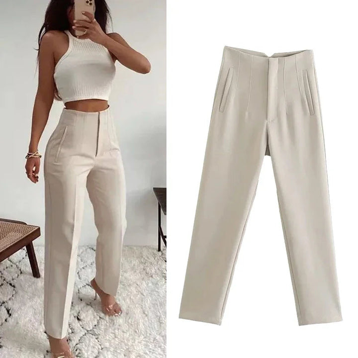 Levoire | Pantalons formels taille haute avec des mesures fines et élégantes