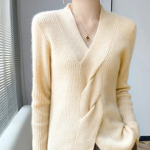 Levoire | Pull Femme Avec Décolleté En V Et Sensation Cachemire