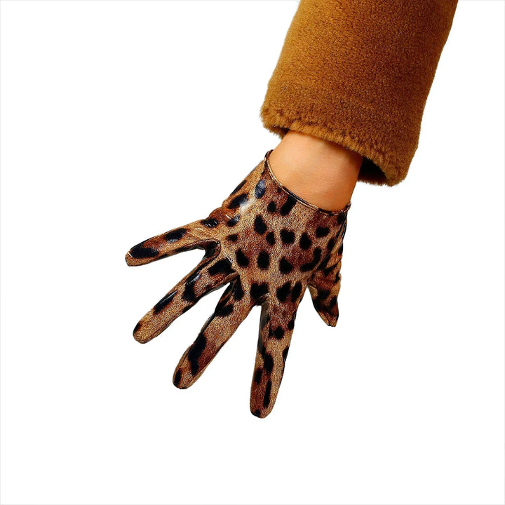 Levoire | Gants En Cuir Classiques Pour Femmes Léopard 16cm M