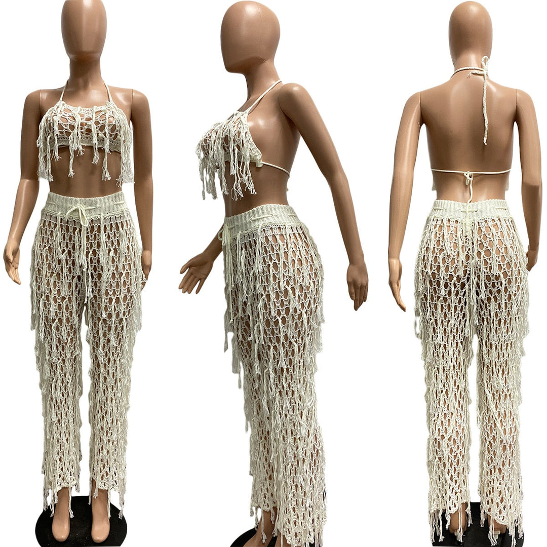 Levoire | Vêtements De Plage Crochet 2 Ensemble De Robe Deux Pièces blanc 1