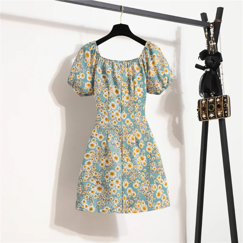 Levoire | Robe Mini Moderne À Manches Courtes Avec Imprimé Floral Pour L'Été