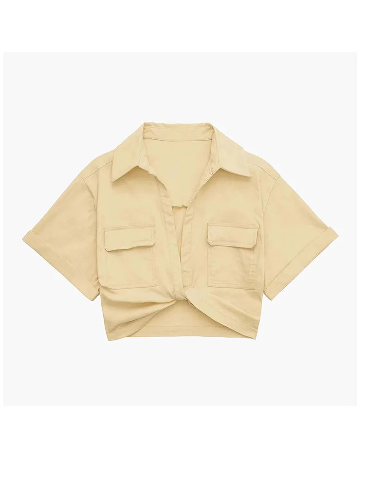 Levoire | Haut À Nœud À L’Avant khaki