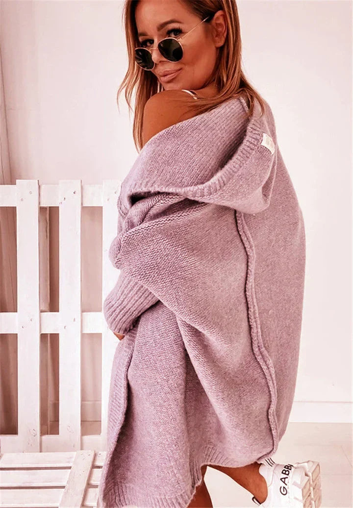Levoire | Gilet Tricoté Super Doux Avec Poches Et Capuche Pour Femmes Rosa