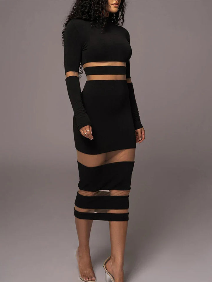 Levoire | Robe Midi Noire Élégante