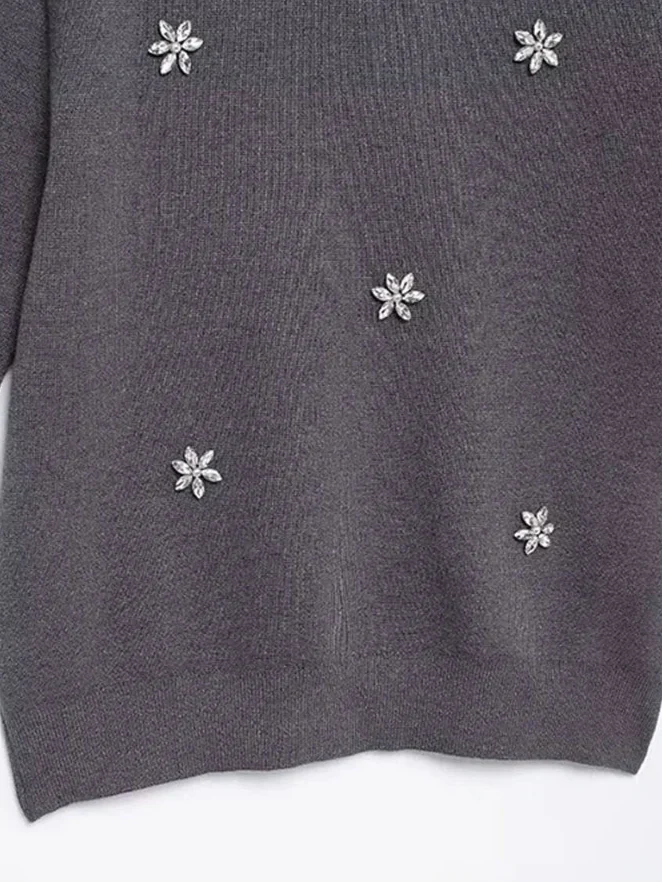 Levoire | Robe Courte Avec Tricot Et Strass
