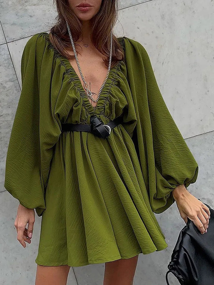 Levoire | Été Robe À Manches Longues vert olive