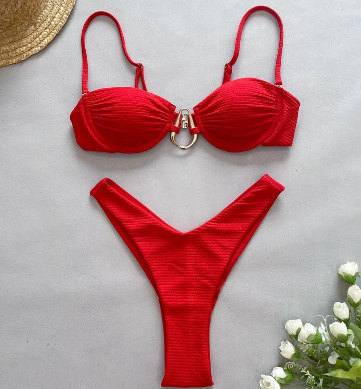 Levoire | Maillot De Bain Deux Pièces Au Design Moderne Rot