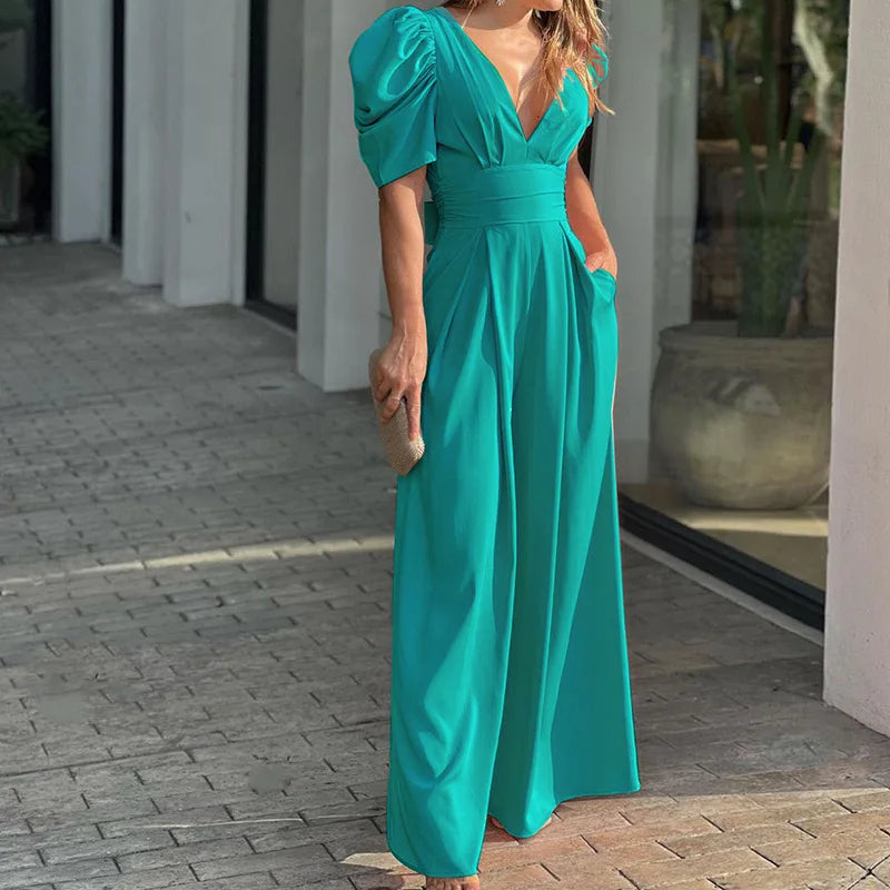 Levoire | Femme Élégant Combinaison Turquoise