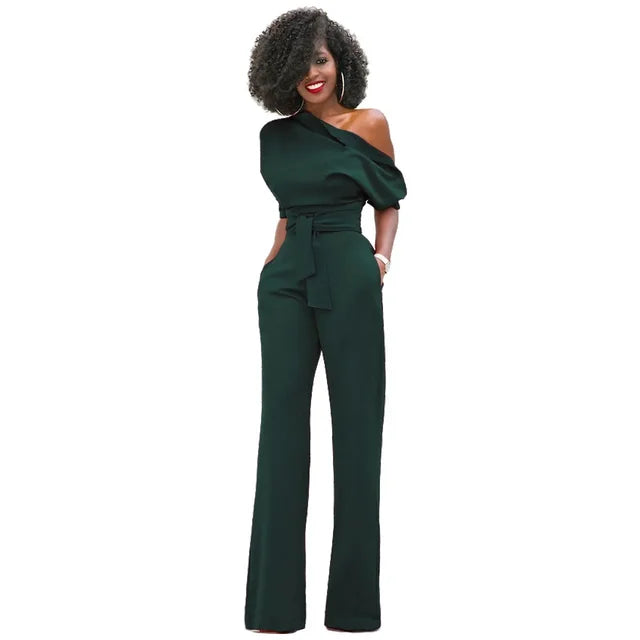 Levoire | Élégant Combinaison Avec Col Vinyle Vert foncé