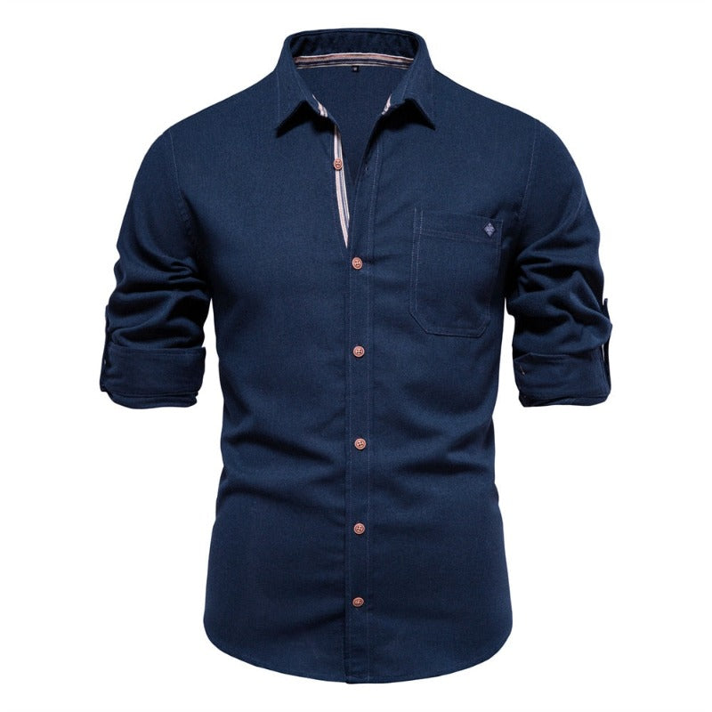 Levoire | Chemise Ajustée Pour Hommes Bleu